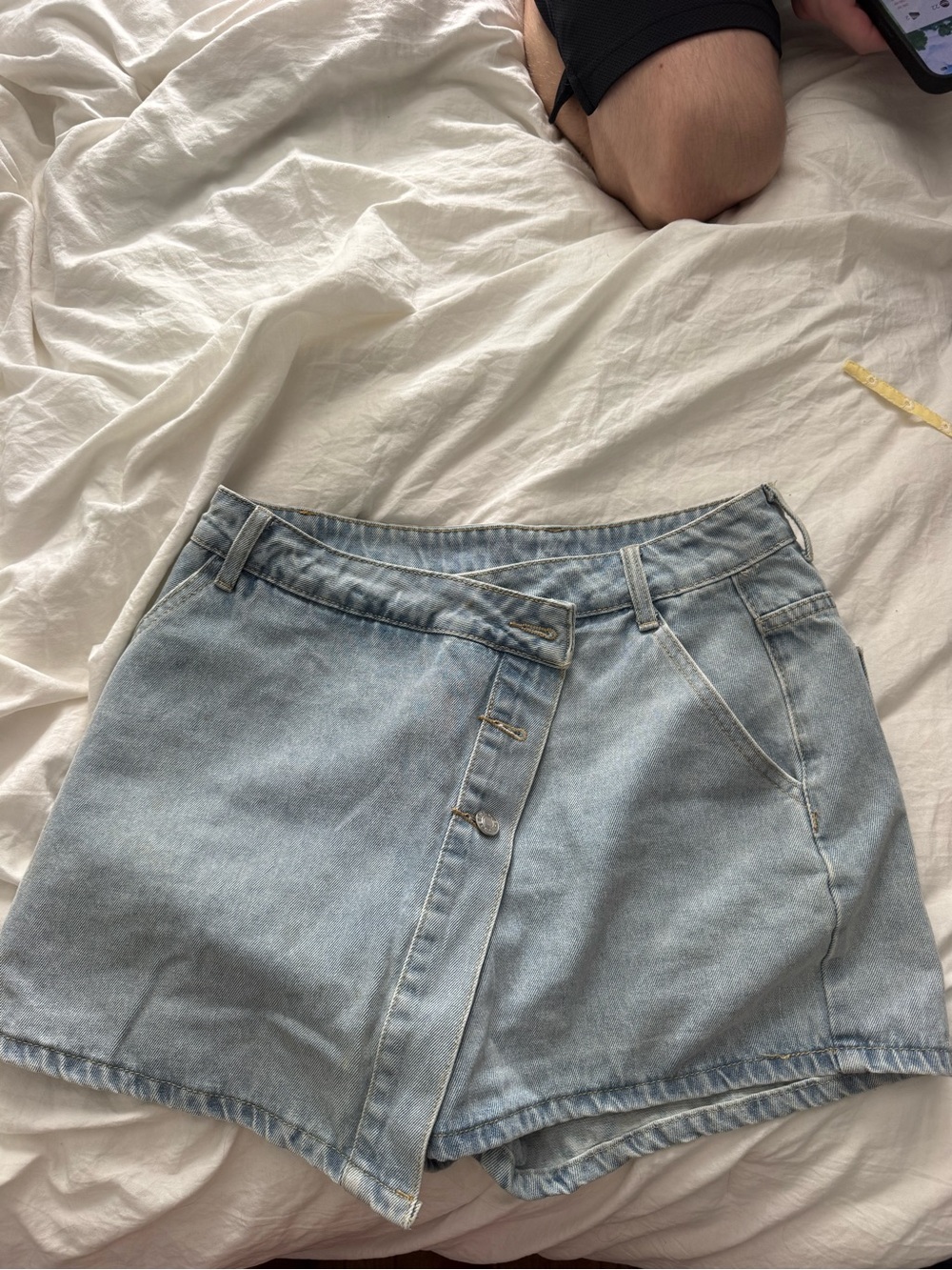 SHEIN Light Blue Denim Skort